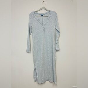 Gap Gray Long Sleeve Cotton Dress
